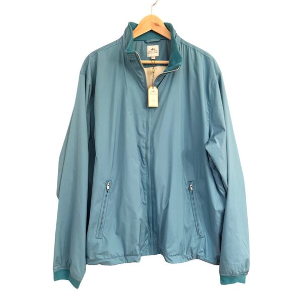 Peter Millar Full Zip Windbreaker Jacket XL Teal Blue Lightweight NEW - Picture 3 of 14